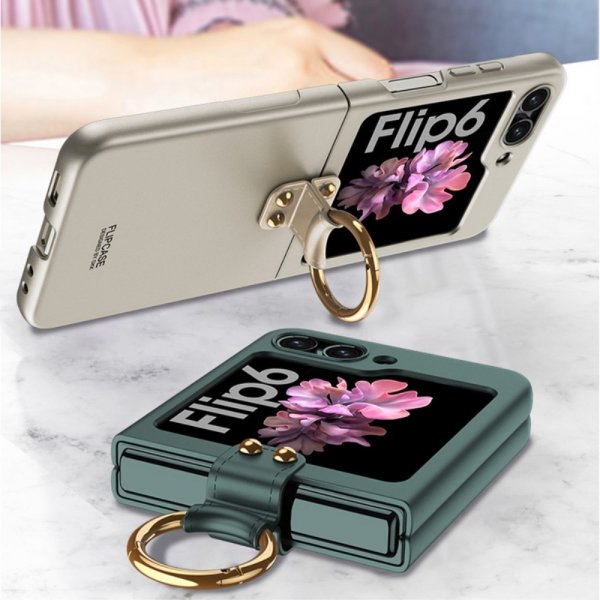 GKK Samsung Galaxy Z Flip 6/Flip 7 FE Deksel Finger Ring Grå