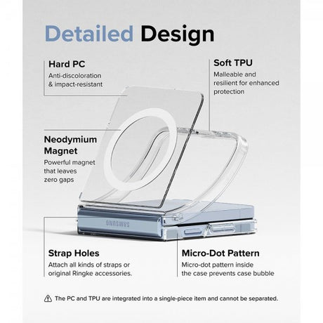 Ringke Samsung Galaxy Z Flip 6/Flip 7 FE Deksel Fusion Magnetic Transparent