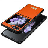 Sulada Samsung Galaxy Z Flip 6/Flip 7 FE Deksel Litchi tekstur Oransje