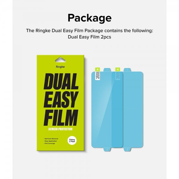 Ringke Samsung Galaxy Z Flip 6/Flip 7 FE Skjermbeskytter Dual Easy Film 2-pakning