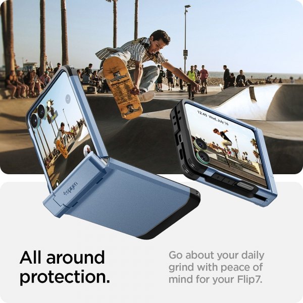 Spigen Samsung Galaxy Z Flip 7 Deksel Tough Armor Pro MagFit Sierra Blue