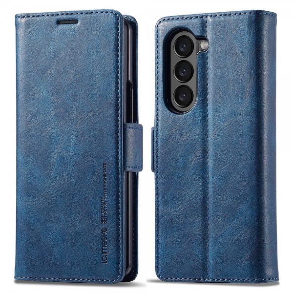 Lc.Imeeke Samsung Galaxy Z Fold 5 Etui med Kortlomme flipp Blå
