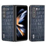 ABEEL Samsung Galaxy Z Fold 5 Deksel Krokodillemønster Blå