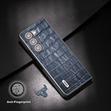 ABEEL Samsung Galaxy Z Fold 5 Deksel Krokodillemønster Blå