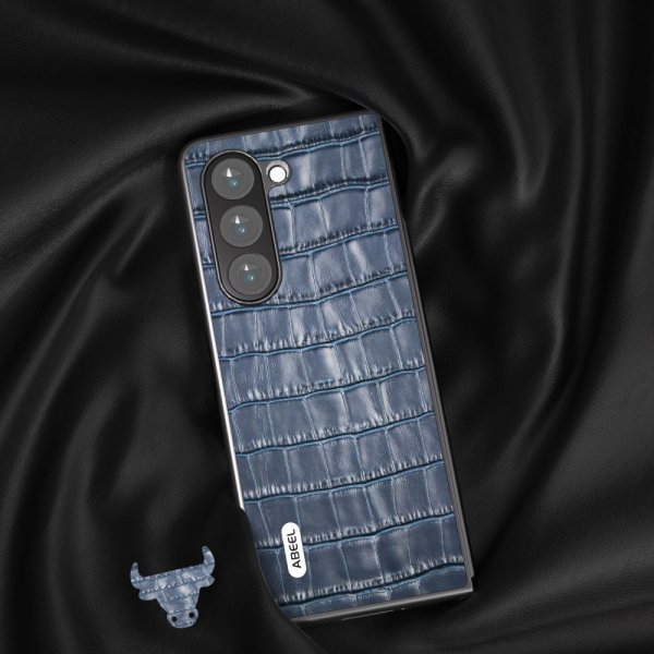ABEEL Samsung Galaxy Z Fold 5 Deksel Krokodillemønster Blå
