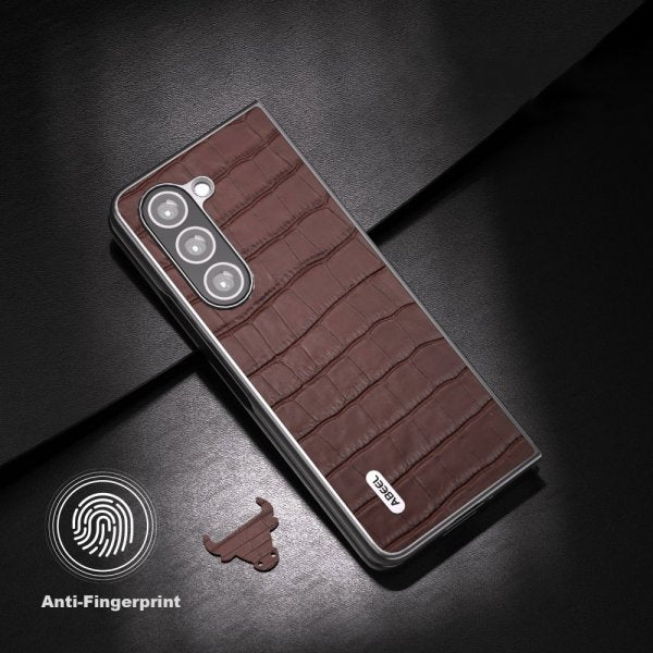 ABEEL Samsung Galaxy Z Fold 5 Deksel Krokodillemønster Brun