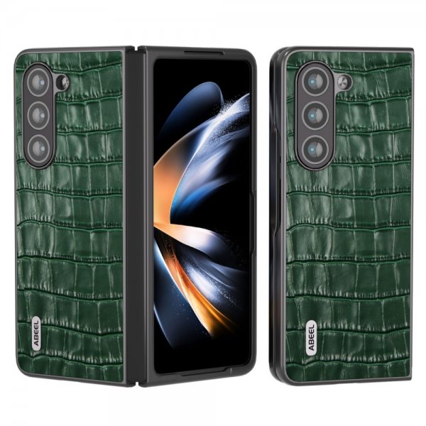ABEEL Samsung Galaxy Z Fold 5 Deksel Krokodillemønster Grønn