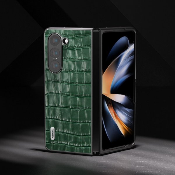 ABEEL Samsung Galaxy Z Fold 5 Deksel Krokodillemønster Grønn