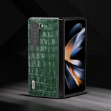 ABEEL Samsung Galaxy Z Fold 5 Deksel Krokodillemønster Grønn