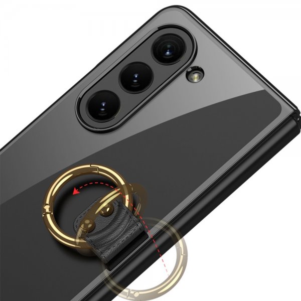 GKK Samsung Galaxy Z Fold 5 Deksel med Ringholder Svart