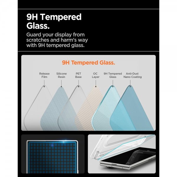 Spigen Samsung Galaxy Z Fold 7 Skjermbeskytter GLAS.tR EZ Fit Pro 2-pakning