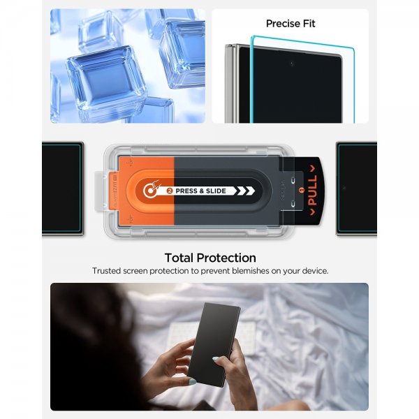Spigen Samsung Galaxy Z Fold 7 Skjermbeskytter GLAS.tR EZ Fit Pro 2-pakning