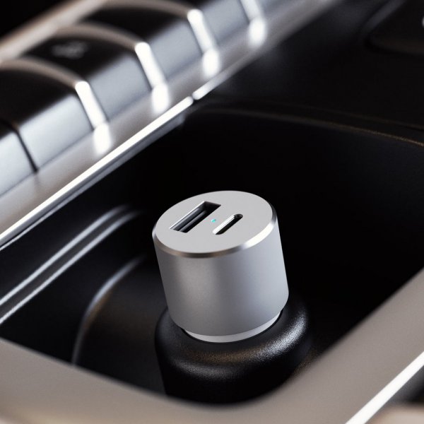Satechi Mobillader til bil med PD 1xUSB-C och 1xUSB-A Sølv