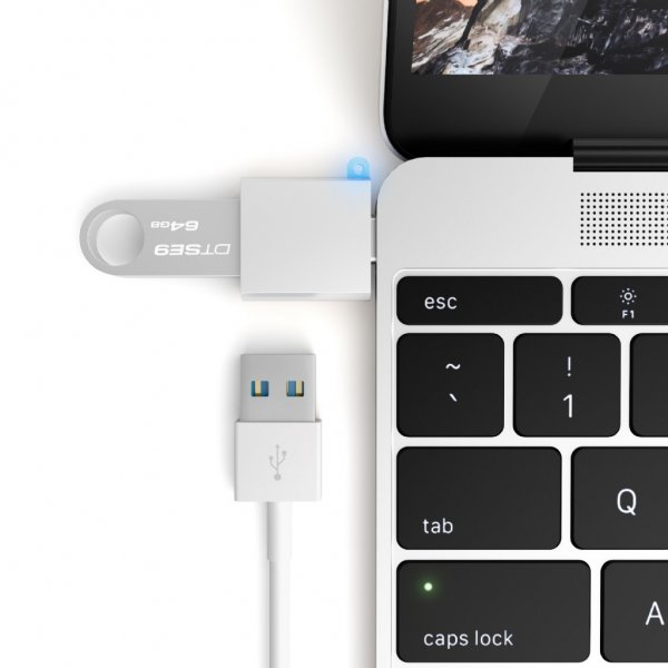 Satechi USB-C till USB-A 3.0 Adapter Sølv