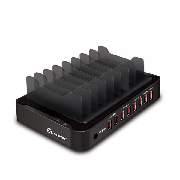 ALOGIC 8-ports USB-ladestasjon Svart