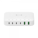 4smarts Skrivebordslader 7in1 GaN 100W med Trådløs lader Hvit