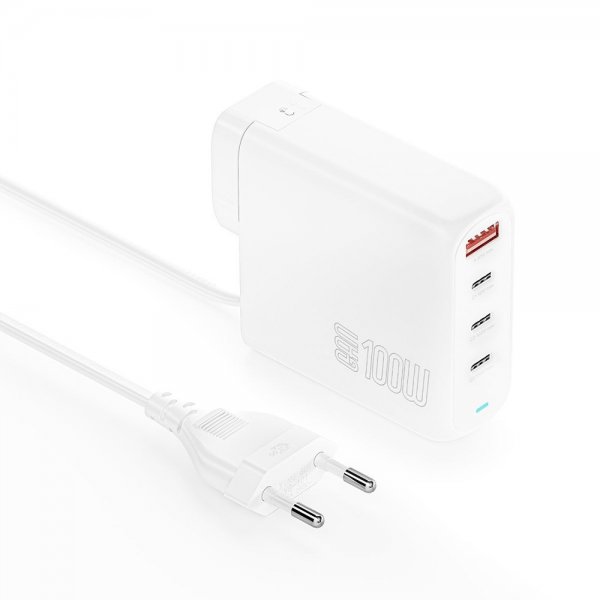 4smarts Skrivebordslader GaN Flex Pro 100W 3 USB-C+1 USB-A