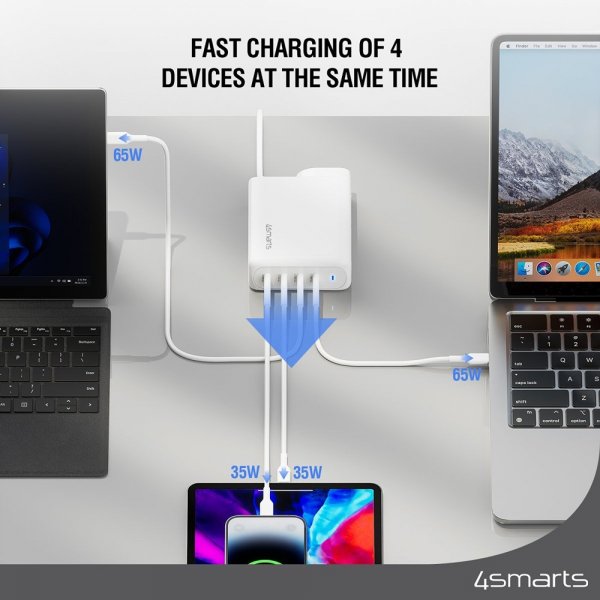 4smarts Skrivebordslader GaN Flex Pro 200W 4 USB-C