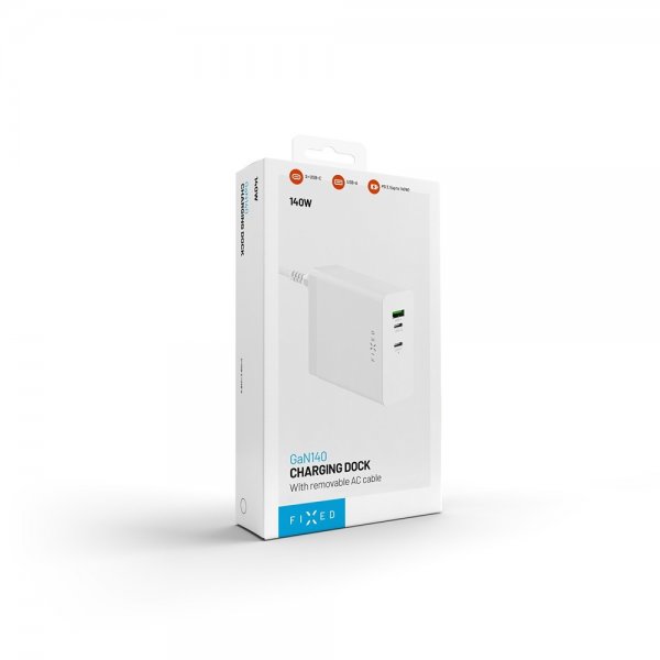 Fixed Skrivebord Lader GaN140 Charging Dock 2xUSB-C & 1xUSB-A