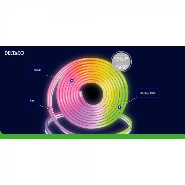 Deltaco Smart Home Smart neon- og RGB-lyssnor 5m