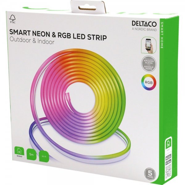 Deltaco Smart Home Smart neon- og RGB-lyssnor 5m