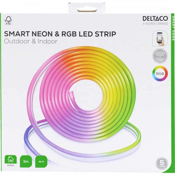 Deltaco Smart Home Smart neon- og RGB-lyssnor 5m