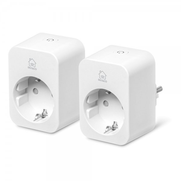 Deltaco Smart Home Smart Plug WiFi 2.4GHz 2-pakning