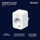 Deltaco Smart Home Smart Plug WiFi 2.4GHz 2-pakning