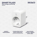 Deltaco Smart Home Smart Plug WiFi 2.4GHz 2-pakning