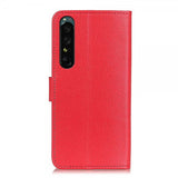 Sony Xperia 1 IV Etui Litchi Rød