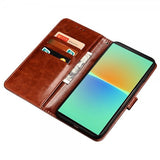 Sony Xperia 1 V Etui Skinntekstur Rød