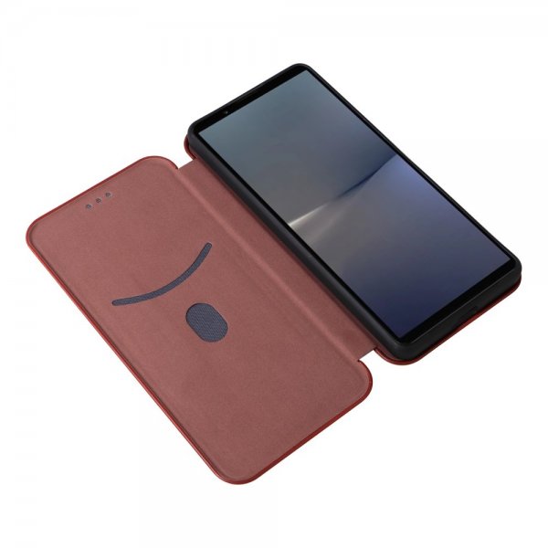 Sony Xperia 1 VI Etui Karbonfibertekstur Brun