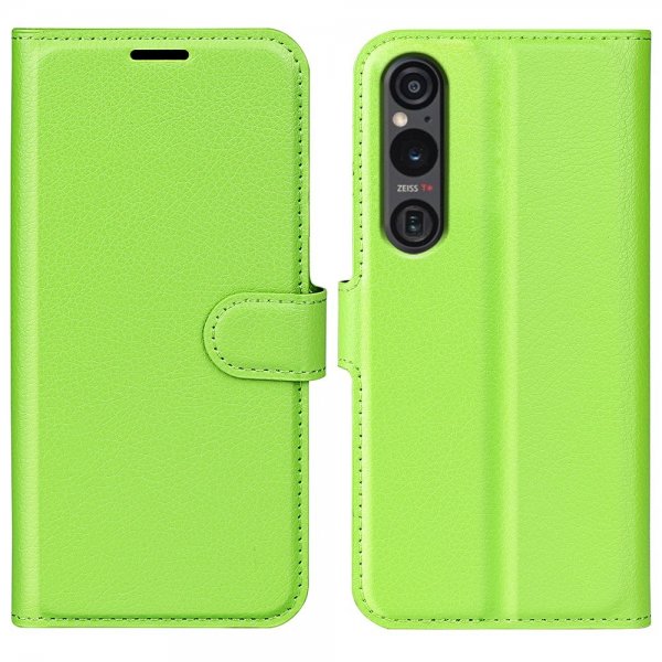 Sony Xperia 1 VI Etui Litchi Grønn