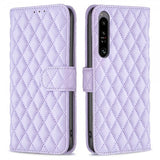 Sony Xperia 1 VI Etui Rombemønster Lilla