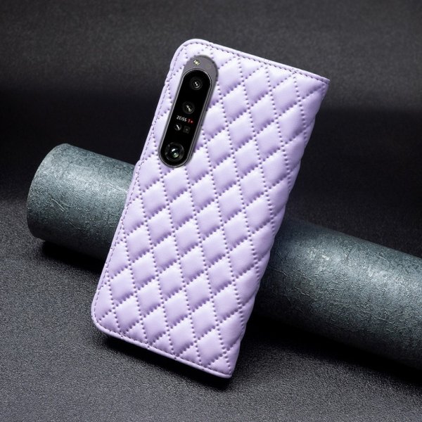 Sony Xperia 1 VI Etui Rombemønster Lilla