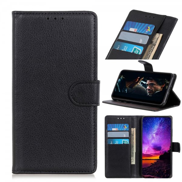 Sony Xperia 10 II Etui Litchi Svart
