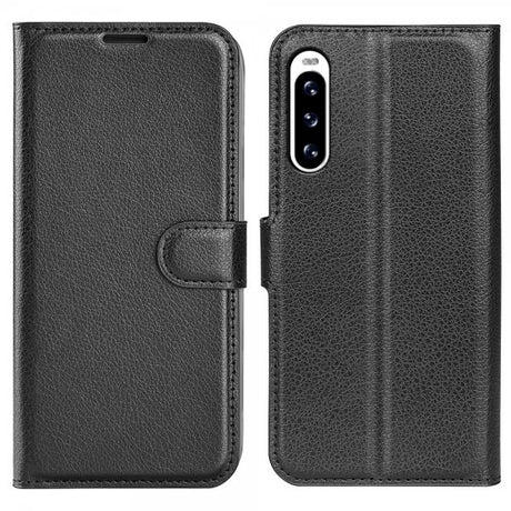 Sony Xperia 10 V Etui Litchi Svart