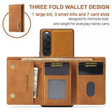 Dg.Ming Sony Xperia 10 V Deksel M1 Series Avtakbart Kortholder Brun