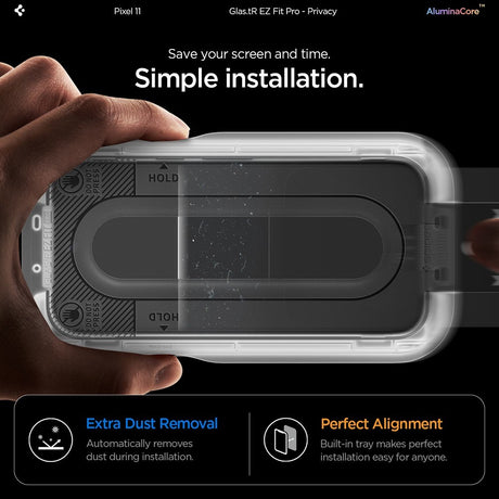 Spigen Google Pixel 10/Google Pixel 11 Skjermbeskytter GLAS.tR EZ Fit Pro Privacy 2-pakning