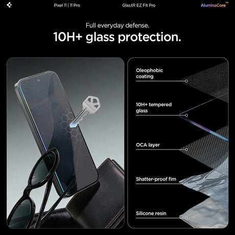 Spigen Google Pixel 11/Google Pixel 11 Pro Skjermbeskytter GLAS.tR EZ Fit Pro 2-pakning