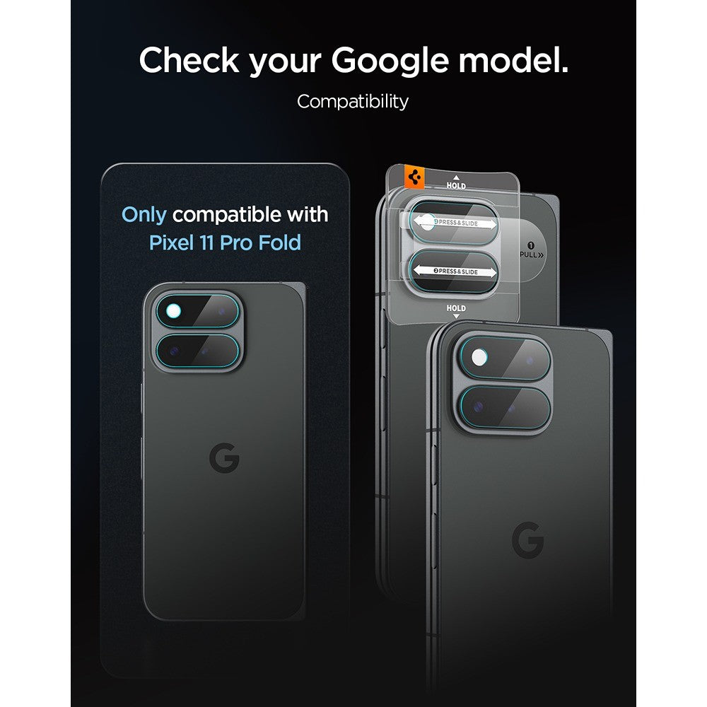 Spigen Google Pixel 11 Pro Fold Linsebeskyttelse GLAS.tR EZ Fit Optik Pro 2-pakning