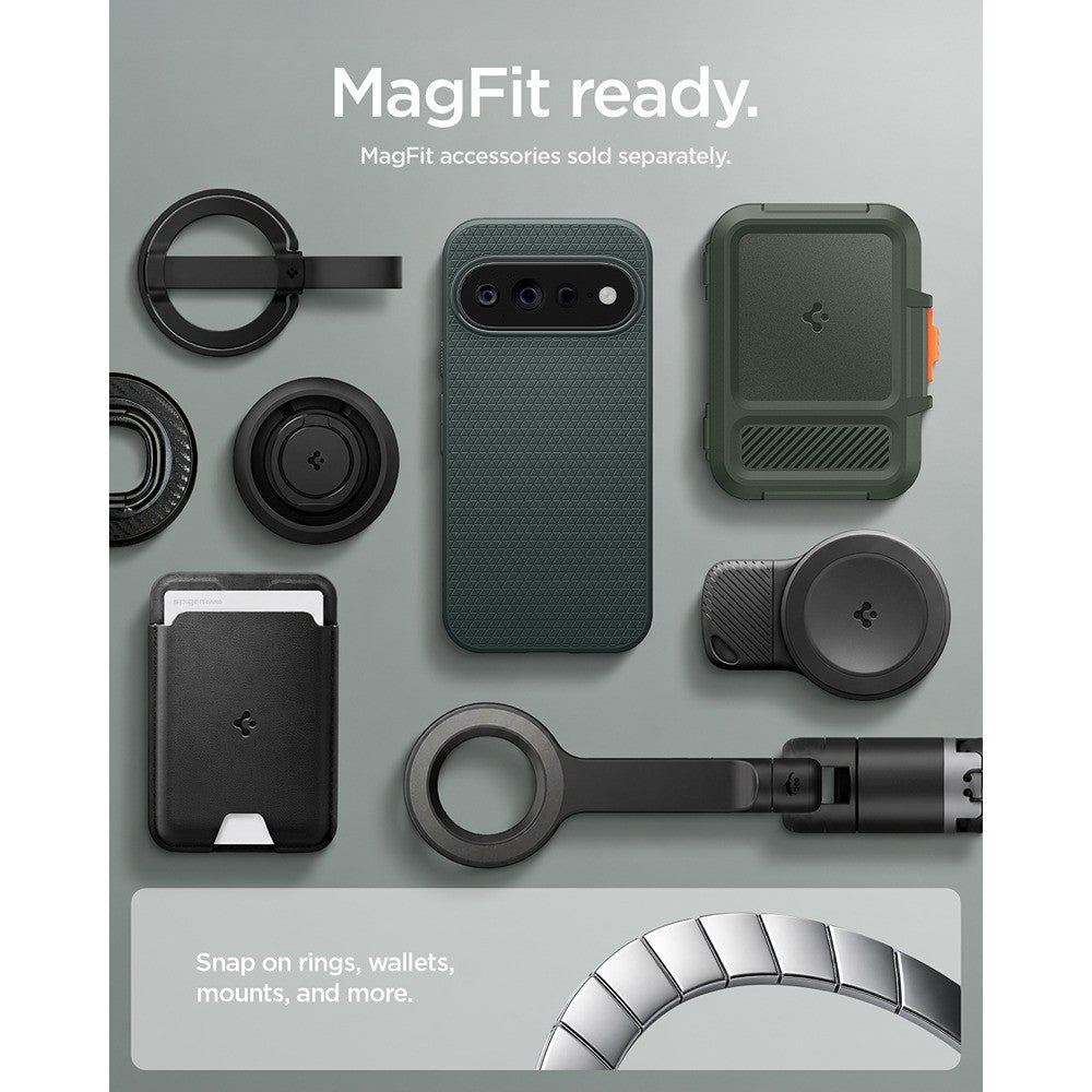 Spigen Google Pixel 11 Pro Skal Liquid Air MagFit Abyss Green