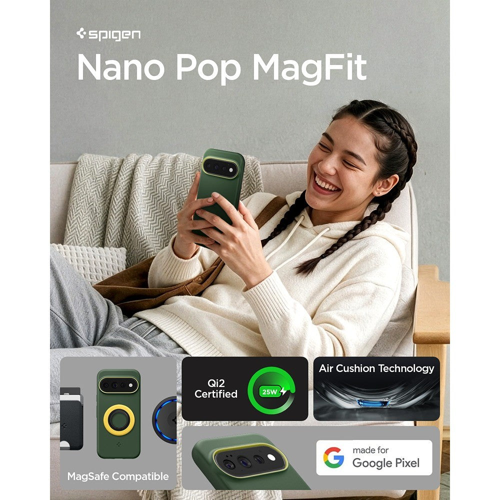 Spigen Google Pixel 11 Pro Deksel Nano Pop MagFit Avo Green