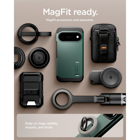 Spigen Google Pixel 11 Pro Deksel Tough Armor MagFit Abyss Green