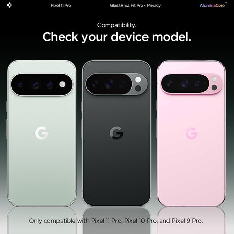 Spigen Google Pixel 9 Pro/10 Pro/11 Pro Skjermbeskytter GLAS.tR EZ Fit Pro Privacy 2-pakning