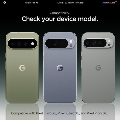 Spigen Google Pixel 9 Pro XL/10 Pro XL/Pixel 11 Pro XL Skjermbeskytter GLAS.tR EZ Fit Pro Privacy 2-pakning