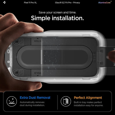 Spigen Google Pixel 9 Pro XL/10 Pro XL/Pixel 11 Pro XL Skjermbeskytter GLAS.tR EZ Fit Pro Privacy 2-pakning