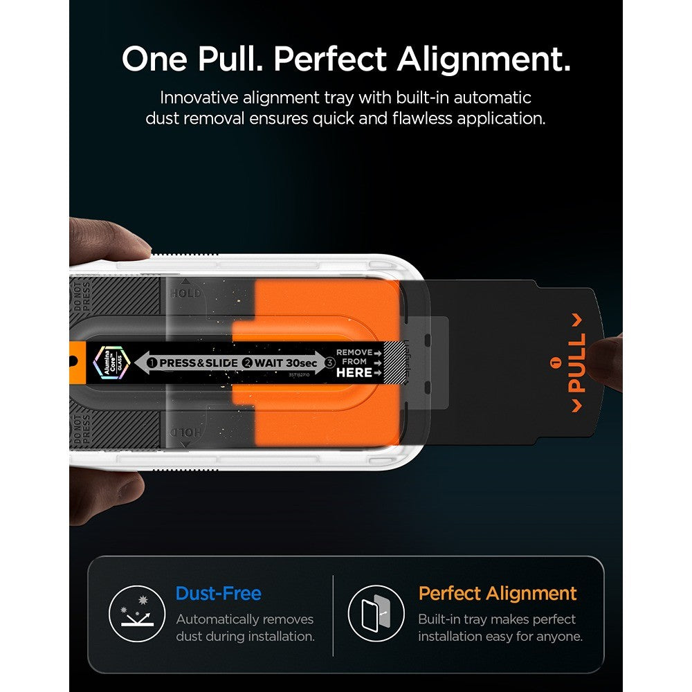 Spigen iPhone 16 Pro/17/17 Pro/18 Pro Skjermbeskytter Glas.tR EZ Fit Pro 2-pakning
