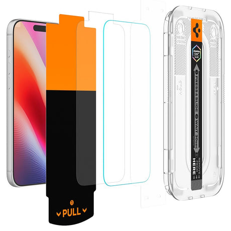 Spigen iPhone 16 Pro/17/17 Pro/18 Pro Skjermbeskytter Glas.tR EZ Fit Pro 2-pakning