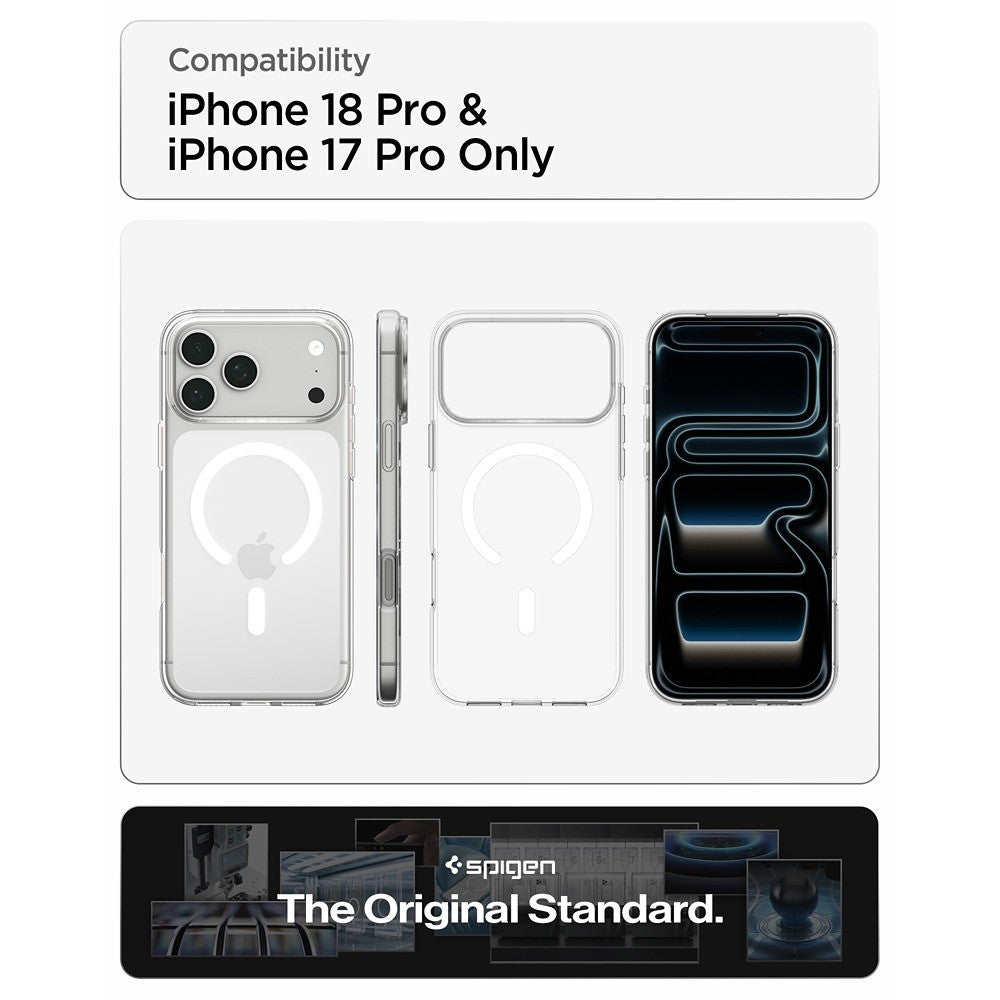 Spigen iPhone 17 Pro/iPhone 18 Pro Deksel Liquid Crystal MagFit Clear White
